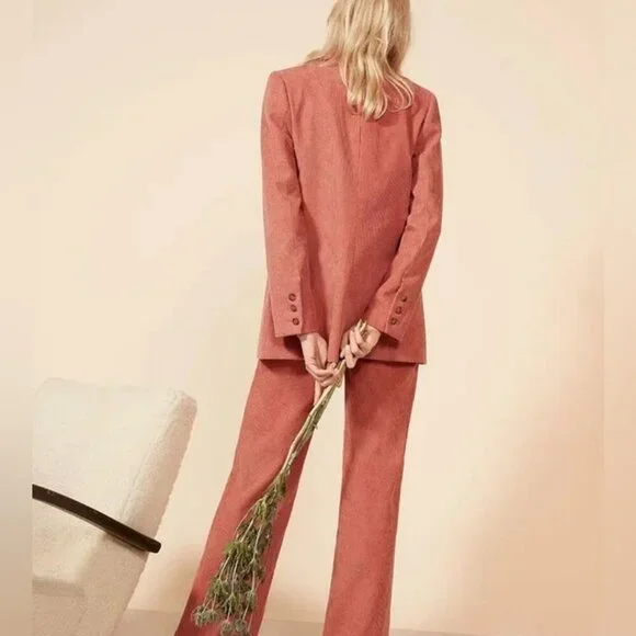 Reformation Sampson Corduroy Blazer in Rose - Picture 3 of 11